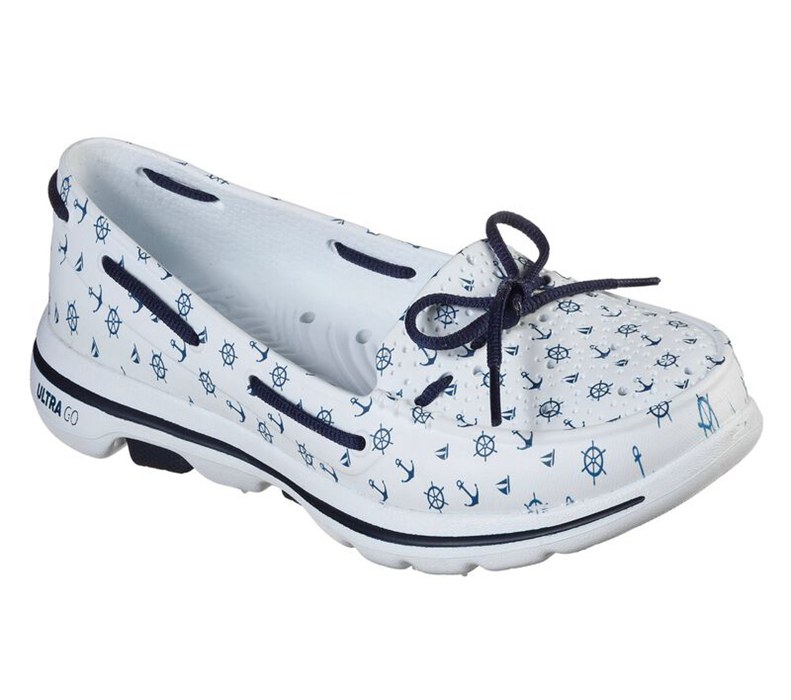 Skechers Dam Vita/Marinblå Slip On - Cali Gear: Gowalk 5 - Nautical - Sverige (HTZVM-5307)
